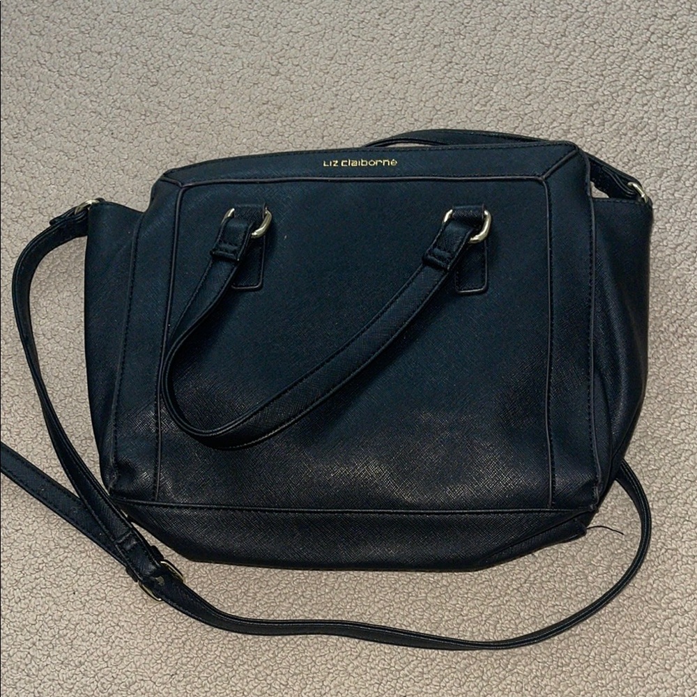Liz Claiborne Black Shoulder Bag with Structured Design